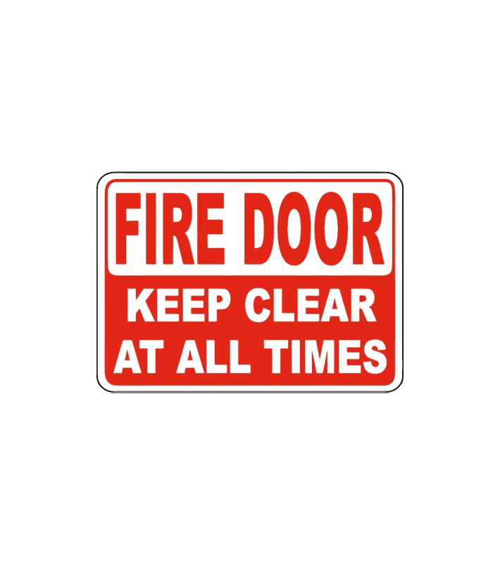 Fire door Keep clear at all times