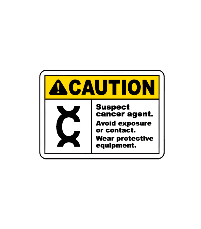 Caution Suspect cancer agent PPE safety