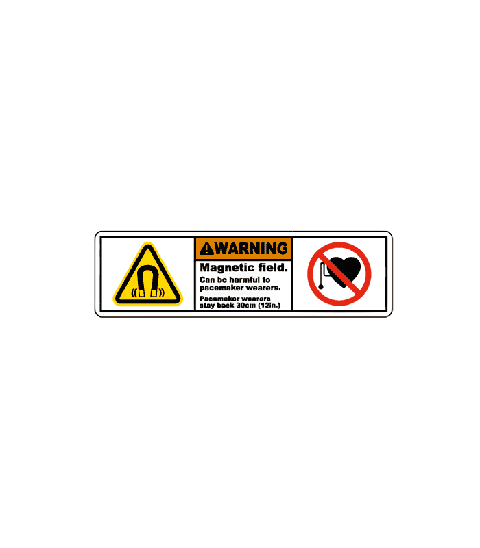Warning Magnetic field Pacemaker safety